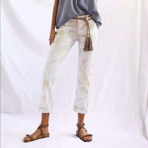 ANTHROPOLOGIE Pilcro Slim Boyfriend Crop Tie Dye Jeans Size 29 NEW